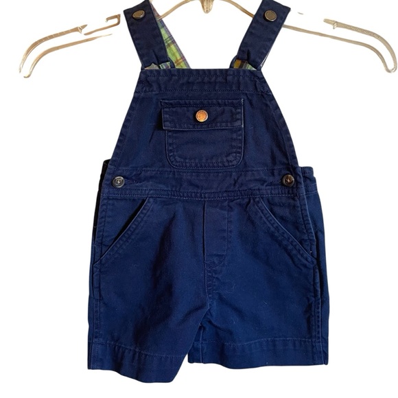 Baby Polo by Ralph Lauren Navy Chino Overalls Shorts 9 months - Picture 1 of 8